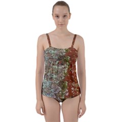 Colorful Abstract Texture Twist Front Tankini Set by dflcprintsclothing