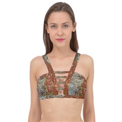 Colorful Abstract Texture Cage Up Bikini Top by dflcprintsclothing