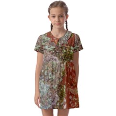 Colorful Abstract Texture Kids  Asymmetric Collar Dress by dflcprintsclothing