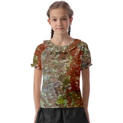 Colorful Abstract Texture Kids  Frill Chiffon Blouse by dflcprintsclothing