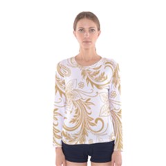 Flowers Shading Pattern Women s Long Sleeve Tee