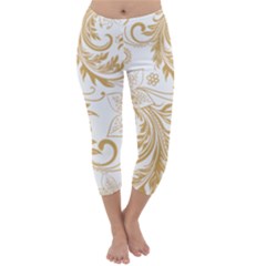 Flowers Shading Pattern Capri Winter Leggings 