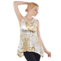 Flowers Shading Pattern Side Drop Tank Tunic by fashionpod