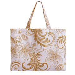 Flowers Shading Pattern Zipper Mini Tote Bag by fashionpod