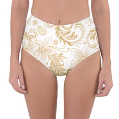 Flowers Shading Pattern Reversible High-waist Bikini Bottoms by fashionpod