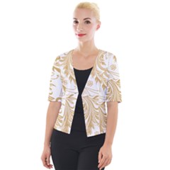 Flowers Shading Pattern Cropped Button Cardigan by fashionpod