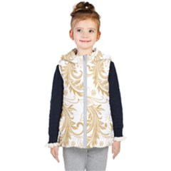 Flowers Shading Pattern Kids  Hooded Puffer Vest by fashionpod