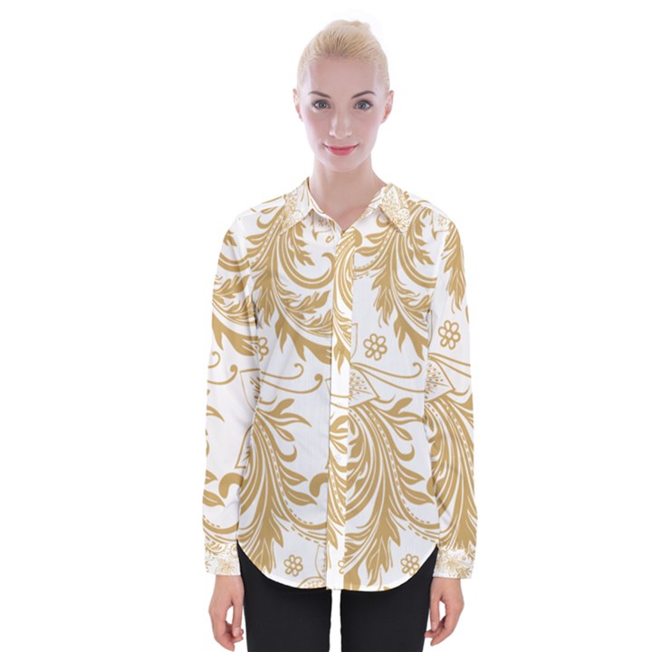 Flowers Shading Pattern Womens Long Sleeve Shirt