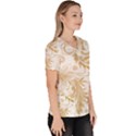 Flowers Shading Pattern Women s V-Neck Scrub Top View3