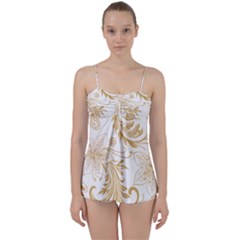 Flowers Shading Pattern Babydoll Tankini Set by fashionpod