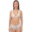 Flowers Shading Pattern Double Strap Halter Bikini Set View1