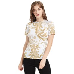 Flowers Shading Pattern Women s Short Sleeve Rash Guard by fashionpod