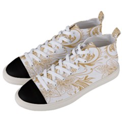 Flowers Shading Pattern Men s Mid-top Canvas Sneakers