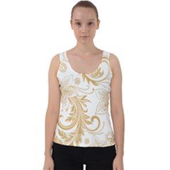 Flowers Shading Pattern Velvet Tank Top by fashionpod