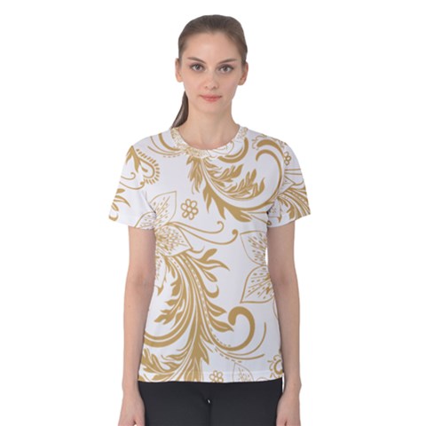 Flowers Shading Pattern Women s Cotton Tee by fashionpod