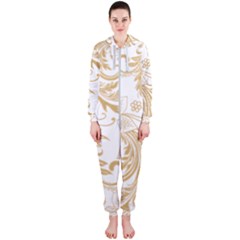 Flowers Shading Pattern Hooded Jumpsuit (ladies)