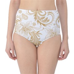 Flowers Shading Pattern Classic High-waist Bikini Bottoms by fashionpod