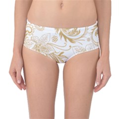 Flowers Shading Pattern Mid-waist Bikini Bottoms by fashionpod