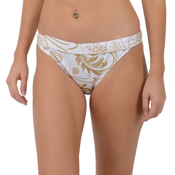 Flowers Shading Pattern Band Bikini Bottom