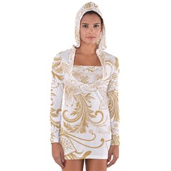 Flowers Shading Pattern Long Sleeve Hooded T-shirt by fashionpod