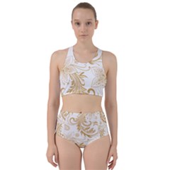 Flowers Shading Pattern Racer Back Bikini Set by fashionpod