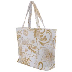 Flowers Shading Pattern Zip Up Canvas Bag by fashionpod