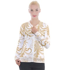 Flowers Shading Pattern Casual Zip Up Jacket by fashionpod