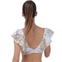 Flowers Shading Pattern Plunge Frill Sleeve Bikini Top View2