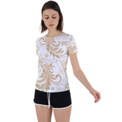 Flowers Shading Pattern Back Circle Cutout Sports Tee by fashionpod