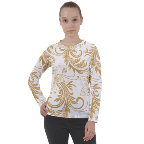 Flowers Shading Pattern Women s Long Sleeve Raglan Tee by fashionpod