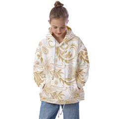 Flowers Shading Pattern Kids  Oversized Hoodie