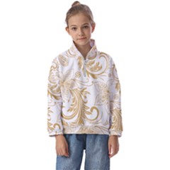 Flowers Shading Pattern Kids  Half Zip Hoodie by fashionpod