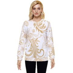 Flowers Shading Pattern Hidden Pocket Sweatshirt