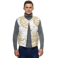 Flowers Shading Pattern Men s Short Button Up Puffer Vest	 by fashionpod