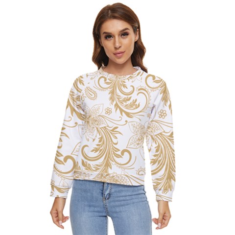 Flowers Shading Pattern Women s Long Sleeve Raglan Tee by fashionpod