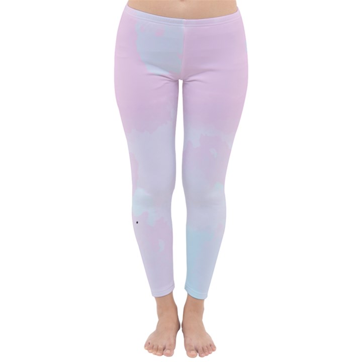 watercolor clouds Classic Winter Leggings