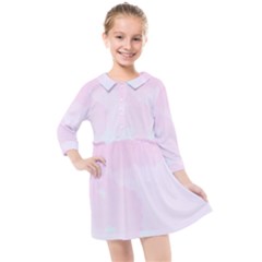 Watercolor Clouds Kids  Quarter Sleeve Shirt Dress by Littlebird