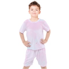 Watercolor Clouds Kids  Tee And Shorts Set by Littlebird