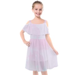 Watercolor Clouds Kids  Cut Out Shoulders Chiffon Dress by Littlebird