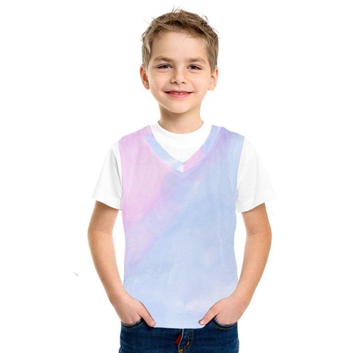 watercolor clouds2 Kids  Basketball Tank Top