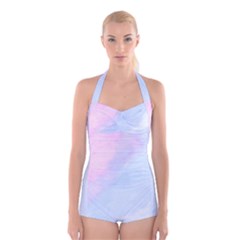 Watercolor Clouds2 Boyleg Halter Swimsuit  by Littlebird