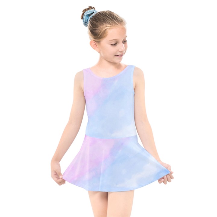 watercolor clouds2 Kids  Skater Dress Swimsuit