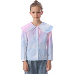 Watercolor Clouds2 Kids  Peter Pan Collar Blouse by Littlebird