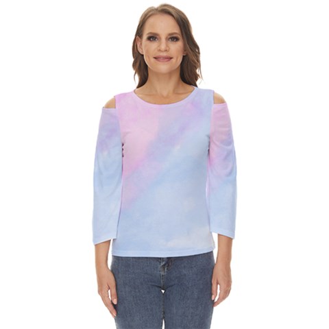 Watercolor Clouds2 Cut Out Wide Sleeve Top by Littlebird