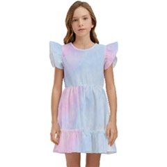 Watercolor Clouds2 Kids  Winged Sleeve Dress