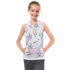  Cute Unicorn Cats Kids  Sleeveless Hoodie by Littlebird