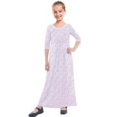 Unicorns Pattern Kids  Quarter Sleeve Maxi Dress by Littlebird