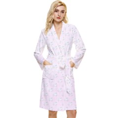 Unicorns Pattern Long Sleeve Velour Robe by Littlebird