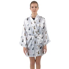 Cute Rabbit Long Sleeve Satin Kimono by SychEva