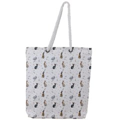 Cute Rabbit Full Print Rope Handle Tote (large) by SychEva